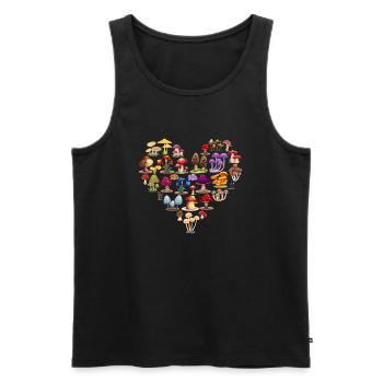 Mushroom Mycology Fungi Foraging Mushrooms - Men's Premium Organic Tank Top - black - Front - AI Model Male 178 light (178cm)