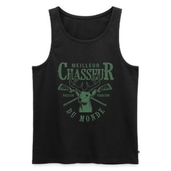 meilleur chasseur du monde cadeau papa papy chasse - Débardeur bio Premium Homme - noir - Devant - Michal (187cm)