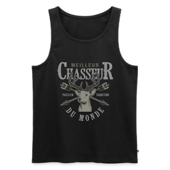 meilleur chasseur du monde cadeau papa chasse - Débardeur bio Premium Homme - noir - Devant - Michal (187cm)