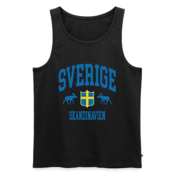 Suède - Débardeur bio Premium Homme - noir - Devant - Michal (187cm)