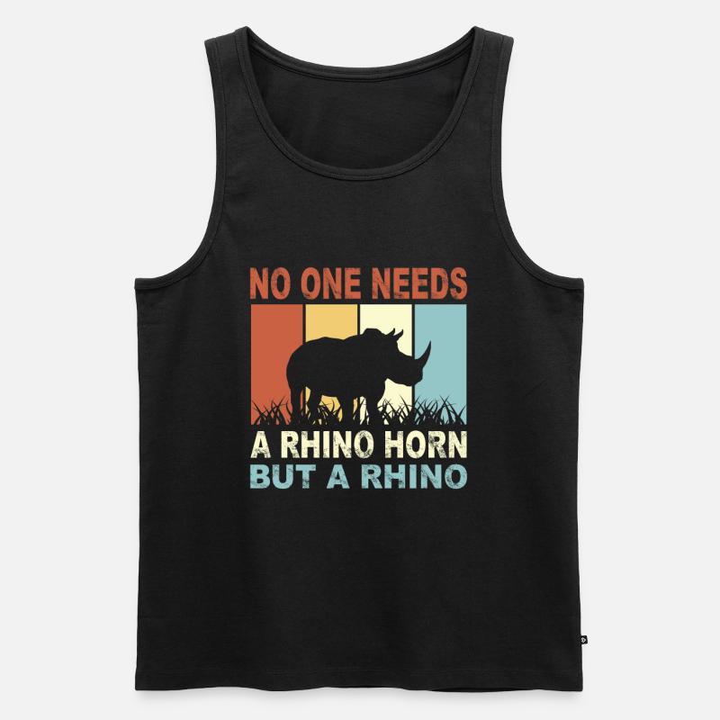 Rhino Tierpfleger - Männer Premium Bio Tank Top - Schwarz