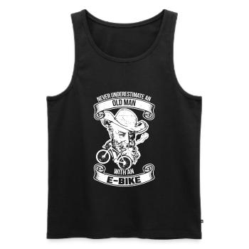 Never Underestimate an old Man with an E-Bike - Männer Premium Bio Tank Top - Schwarz - Vorne - Michal (187cm)