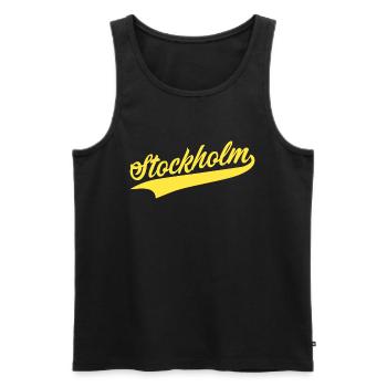 Stockholm - Men's Premium Organic Tank Top - black - Front - Michal (187cm)