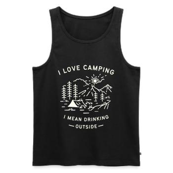 I like camping I mean drinking outside - Men's Premium Organic Tank Top - black - Front - Michal (187cm)