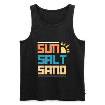 Sonne, Salz, Sand, Sommerstimmung - Männer Premium Bio Tank Top - Schwarz - Vorne - AI Model Male 178 light (178cm)