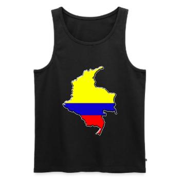 Carte du drapeau de la Colombie - Débardeur bio Premium Homme - noir - Devant - AI Model Male 178 light (178cm)