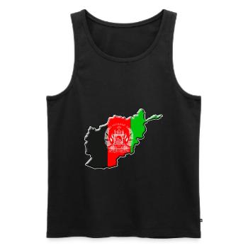 Afghanistan flag map - Men's Premium Organic Tank Top - black - Front - Michal (187cm)