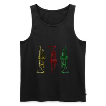 Trumpets in different colors - trumpet - Men's Premium Organic Tank Top - black - Front - AI Model Male 178 light (178cm)