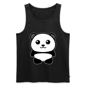 panda - Men's Premium Organic Tank Top - black - Front - Michal (187cm)