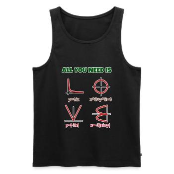 Liebe, Mathe - Herz als Formel und Graph - Männer Premium Bio Tank Top - Schwarz - Vorne - AI Model Male 178 light (178cm)
