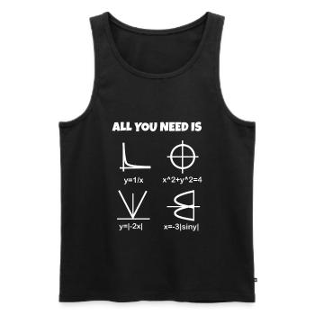 Liebe, Mathe - Herz als Formel und Graph - Männer Premium Bio Tank Top - Schwarz - Vorne - AI Model Male 178 light (178cm)