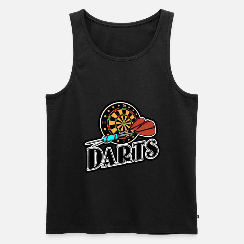 Darts - Männer Premium Bio Tank Top - Schwarz