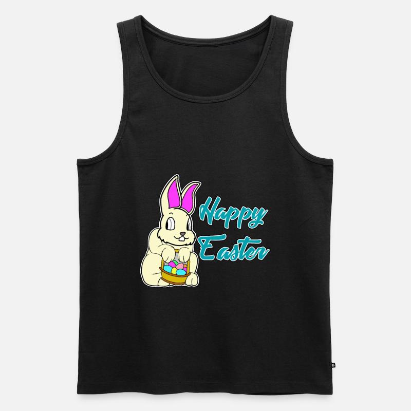 Happy Easter - Frohe Ostern - Männer Premium Bio Tank Top - Schwarz