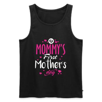 LA PREMIÈRE FÊTE DES MÈRES DE MAMAN Cadeau significatif pour maman - Débardeur bio Premium Homme - noir - Devant - Michal (187cm)