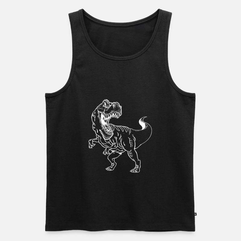 T-REX - Thyrannosaurus Rex Braun - Männer Premium Bio Tank Top - Schwarz
