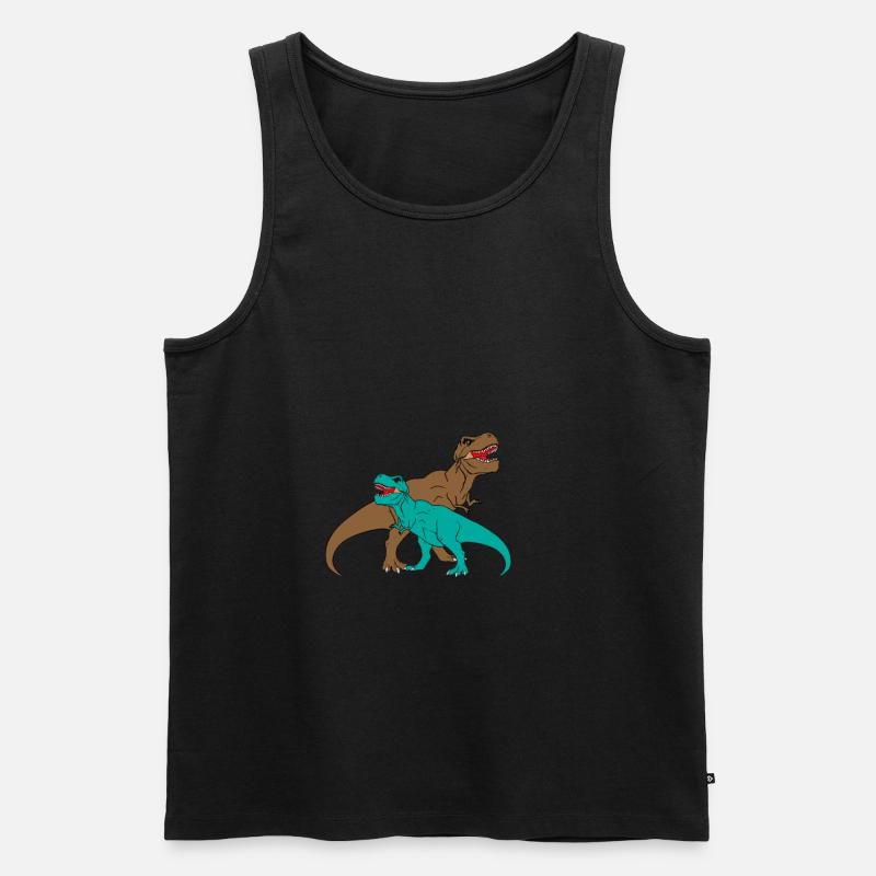 T-REX - Thyrannosaurus Rex - Männer Premium Bio Tank Top - Schwarz