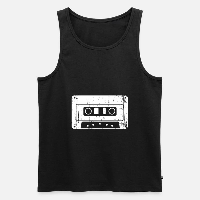 Kassette - Männer Premium Bio Tank Top - Schwarz