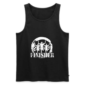Jogger - Finisher - Männer Premium Bio Tank Top - Schwarz - Vorne - AI Model Male 178 light (178cm)