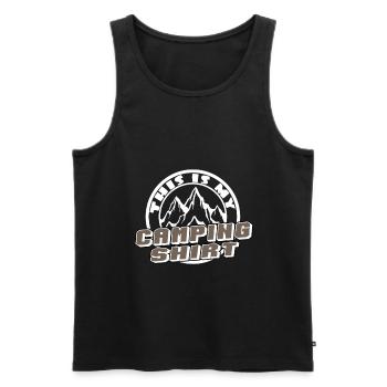C'est ma chemise de camping - Débardeur bio Premium Homme - noir - Devant - Michal (187cm)
