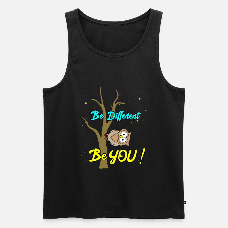 Be Different - Be You - Männer Premium Bio Tank Top - Schwarz