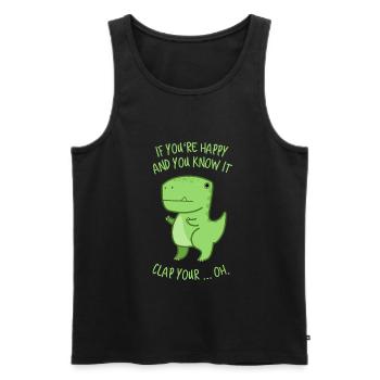 Tyrannosaurus Rex est heureux - chanson pour enfants - Débardeur bio Premium Homme - noir - Devant - Michal (187cm)