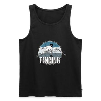 Fechten - Männer Premium Bio Tank Top - Schwarz - Vorne - Michal (187cm)