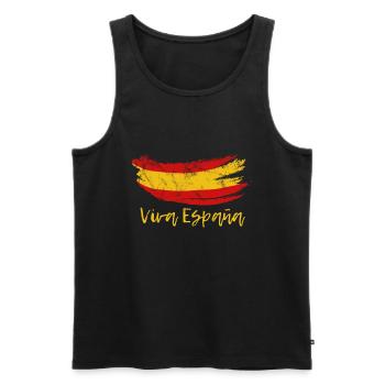 Viva España, Spain, Gift - Men's Premium Organic Tank Top - black - Front - AI Model Male 178 light (178cm)