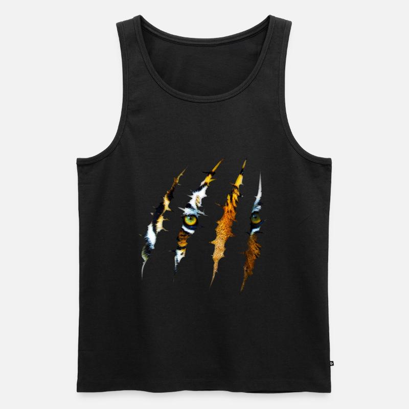Tiger - Männer Premium Bio Tank Top - Schwarz