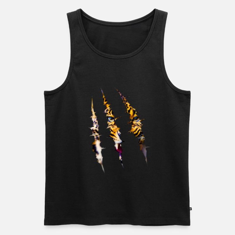 Leopard - Männer Premium Bio Tank Top - Schwarz