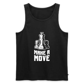 Chess Make a Move Strategy Game Gift - Men's Premium Organic Tank Top - black - Front - AI Model Male 178 light (178cm)