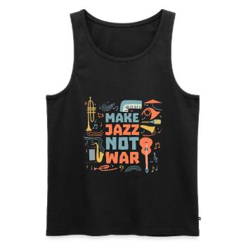 Le jazz au lieu de la guerre - Débardeur bio Premium Homme - noir - Devant - Michal (187cm)