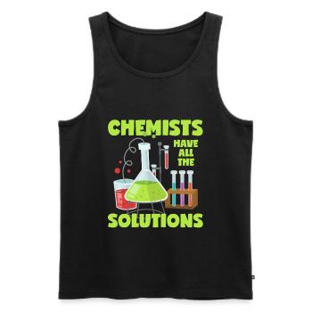 Chemist WordPlay Solution Funny Chemistry Saying - Men's Premium Organic Tank Top - black - Front - AI Model Male 178 light (178cm)
