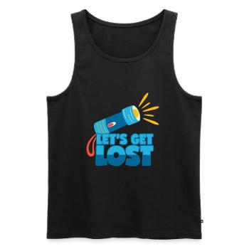 Let's Get Lost Urban Explorer Lost Places - Men's Premium Organic Tank Top - black - Front - AI Model Male 178 light (178cm)