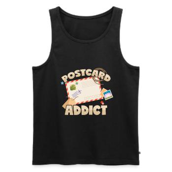 Postkarten Sucht Ansichtskarten Briefmarken - Männer Premium Bio Tank Top - Schwarz - Vorne - Michal (187cm)