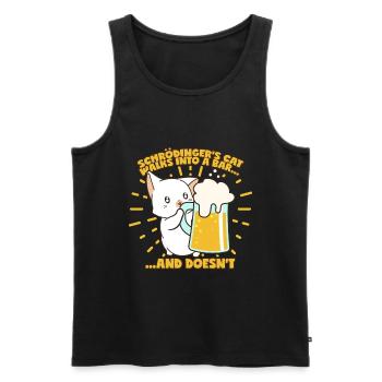 Schrödingers Katze Witz Bar Bier Physikwitz - Männer Premium Bio Tank Top - Schwarz - Vorne - AI Model Male 178 light (178cm)
