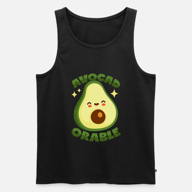 Avocado Wortspiel - Männer Premium Bio Tank Top - Schwarz