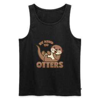 Otter Pun - Men's Premium Organic Tank Top - black - Front - AI Model Male 178 light (178cm)