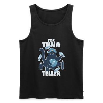 Wahrsager Katze mit Thunfisch: Fortunateller - Männer Premium Bio Tank Top - Schwarz - Vorne - Michal (187cm)