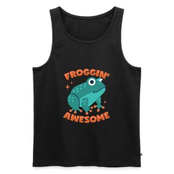 Frog Pun - Men's Premium Organic Tank Top - black - Front - AI Model Male 178 light (178cm)
