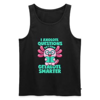 Clever axolotl - Men's Premium Organic Tank Top - black - Front - AI Model Male 178 light (178cm)