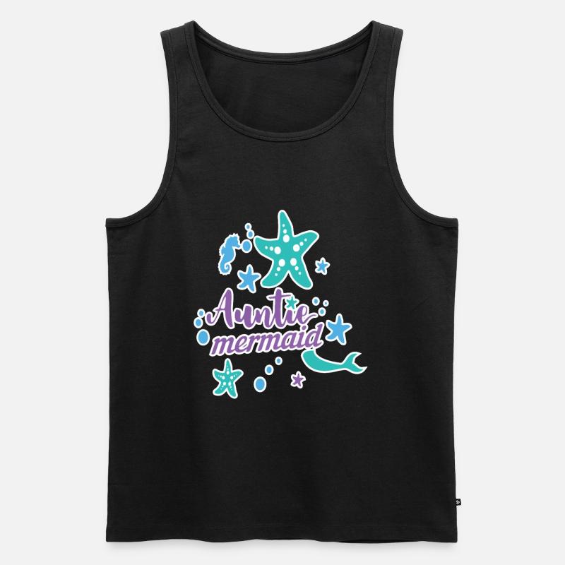 Auntie Mermaid - Men's Premium Organic Tank Top - black
