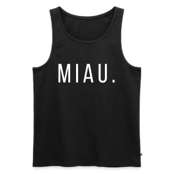 Quotes Miau LWBTFRQ - Männer Premium Bio Tank Top - Schwarz - Vorne - AI Model Male 178 light (178cm)
