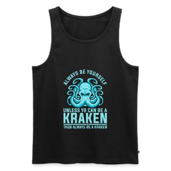 OCTOPUS KRAKEN Octopus Retro Squid Gift - Men's Premium Organic Tank Top - black - Front - Michal (187cm)
