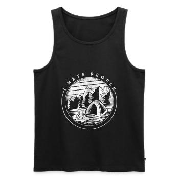 I hate people mountain camping gift tent hiker - Men's Premium Organic Tank Top - black - Front - Michal (187cm)