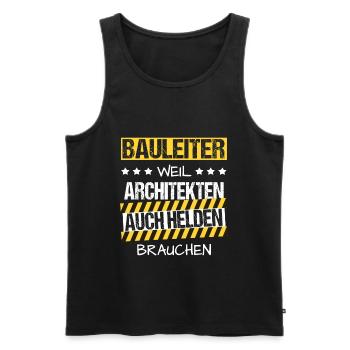 Bauleiter Held Bau Baustelle Architekt Beruf - Männer Premium Bio Tank Top - Schwarz - Vorne - Michal (187cm)