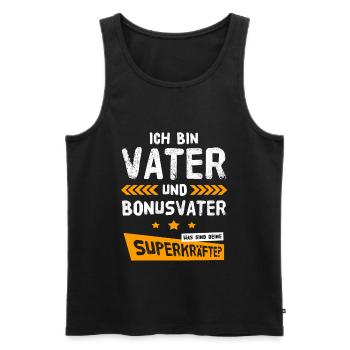 Vater Bonus Papa Bonusvater Bonuspapa Vatertag - Männer Premium Bio Tank Top - Schwarz - Vorne - AI Model Male 178 light (178cm)