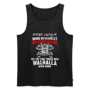 Die Macht Odins - Wikinger & Walhalla Vatertag - Männer Premium Bio Tank Top - Schwarz - Vorne - Michal (187cm)