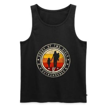 Vater von Mädchen Dad Papa Outnumbered - Männer Premium Bio Tank Top - Schwarz - Vorne - Michal (187cm)