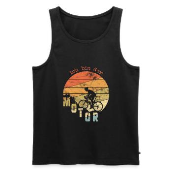 Ich Bin Der Motor MTB Mountainbike Fahrrad Geschen - Männer Premium Bio Tank Top - Schwarz - Vorne - Michal (187cm)