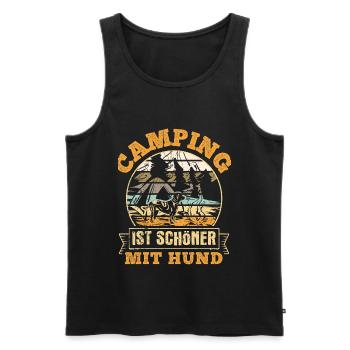 Camping Hund Wohnmobil Hund Camper Geschenk Hundeb - Männer Premium Bio Tank Top - Schwarz - Vorne - Michal (187cm)